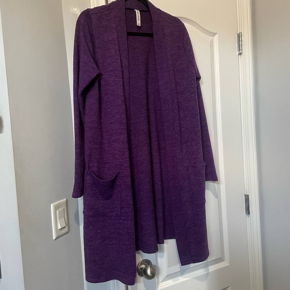 Zenana Outfitters Vibrant Purple Duster Cardigan